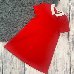 Red Zara Girls Dress with White Collar